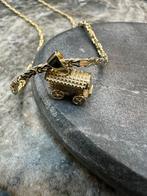 14k Gouden Koningsketting met Woonwagen Hanger - 65cm, Ophalen of Verzenden, Nieuw, Goud, Met hanger