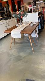 Eettafel maat 150 lang en 1 meter breed , houten los blad, Ophalen, Gebruikt, 100 tot 150 cm, Teakhout