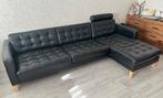 Ikea echte runderleer 3 zits met chaise longue bankstel, Ophalen of Verzenden, Gebruikt, Leer, Chaise longue