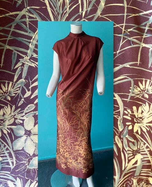 Vintage originele jaren 70 lange jurk roestbruin maat 46, Kleding | Dames, Jurken, Gedragen, Maat 46/48 (XL) of groter, Bruin