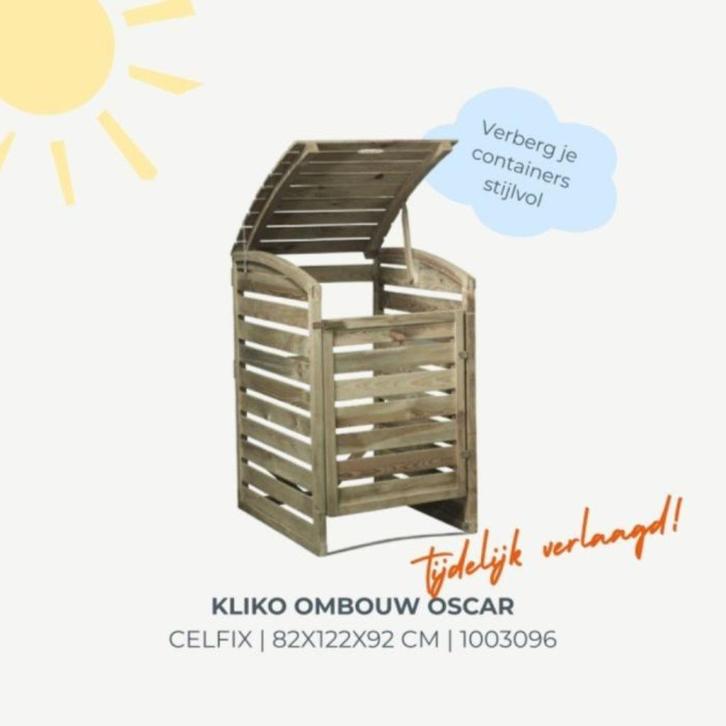 Kliko ombouw Oscar celfix actie prijs, Tuin en Terras, Bergingen en Tuinkasten, Nieuw, Containerberging, Hout, Ophalen