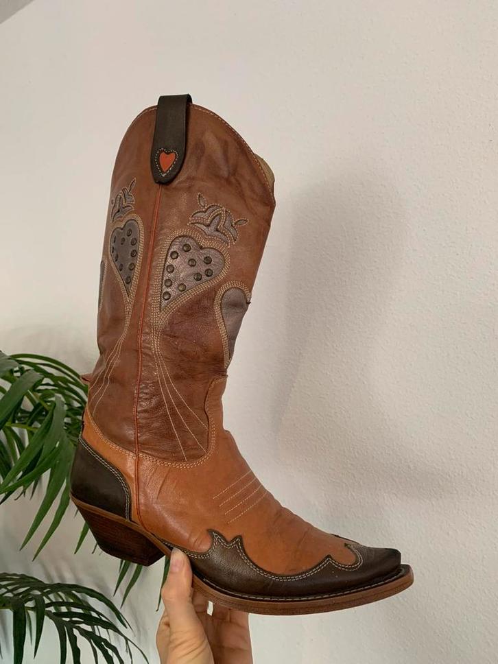 Fornarina cowboylaarzen 38 western boots bohemian laarzen, Kleding | Dames, Schoenen, Zo goed als nieuw, Hoge laarzen, Bruin, Ophalen of Verzenden