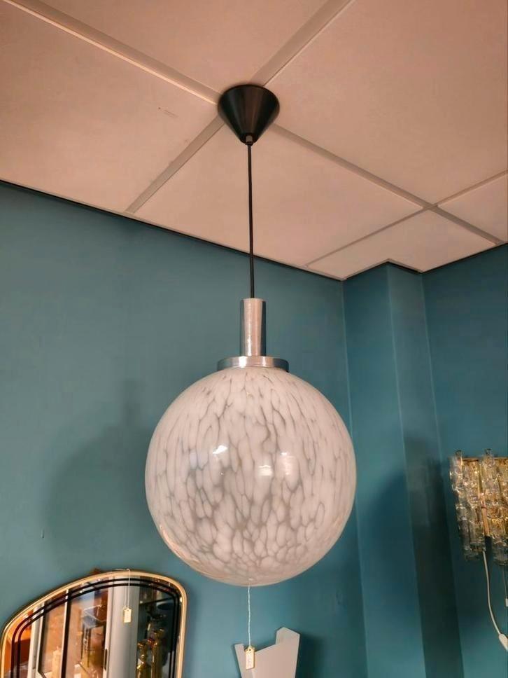 Vintage Glazen Bol Hanglamp Plafondlamp Murano, Huis en Inrichting, Lampen | Hanglampen, Zo goed als nieuw, Minder dan 50 cm, Glas