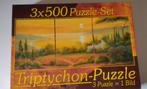 Toscaanse Baai drieluik puzzel 3x500 Triptychon COMPLEET, Hobby en Vrije tijd, Denksport en Puzzels, Ophalen of Verzenden, 500 t/m 1500 stukjes