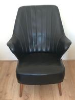 Vintage fauteuil stoel zwart skai Theo Ruth Artifort (?), Huis en Inrichting, Ophalen, Gebruikt, Zwart, Vintage