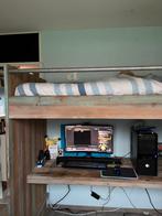 Mooie hoogslaper met kast en plank van steigerhout, Huis en Inrichting, Ophalen, Gebruikt, Eenpersoons, 200 cm