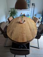 Ovale Eettafel 240x110 Mango hout, Ophalen, Modern/Industrieel, 100 tot 150 cm, 200 cm of meer