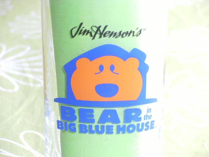 Jim Henson's Bear in the big blue house glas, Verzamelen, Overige Verzamelen, Zo goed als nieuw, Ophalen of Verzenden