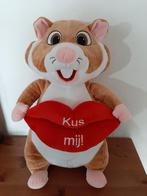 AH hamster knuffel valentijn met lippen kus mij 40 cm, Ophalen of Verzenden