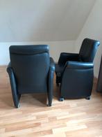 Ttwee stuks fauteuils op wieltjes, Huis en Inrichting, Fauteuils, Gebruikt, Minder dan 75 cm, Leer, Ophalen of Verzenden