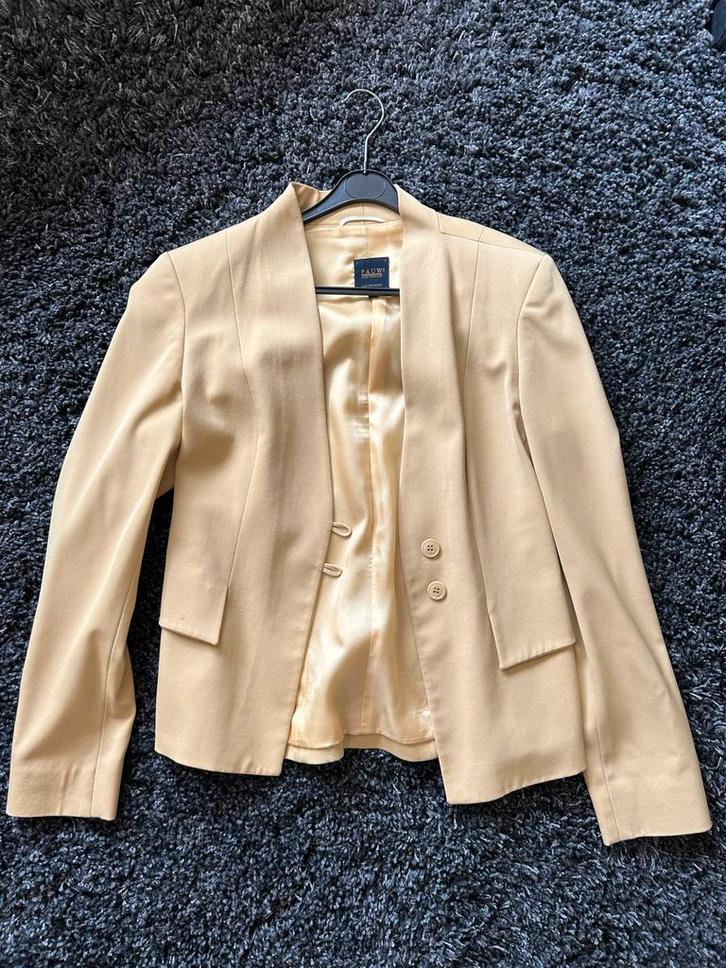 Pauw Wollen Colbert Geel Mt 1, Kleding | Dames, Jasjes, Kostuums en Pakken, Zo goed als nieuw, Jasje, Maat 36 (S), Geel, Ophalen of Verzenden