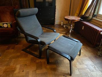 IKEA Fauteuil met voetenbank - Poang beschikbaar voor biedingen