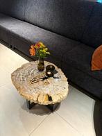 Unieke versteend hout houten salontafels bijzettafels, Ophalen, Rond, Nieuw, 50 tot 100 cm