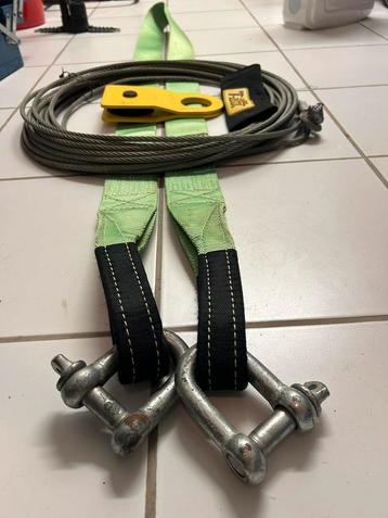 Heavy duty katrol +boomlint beschermer+2 beugels+staalkabel beschikbaar voor biedingen