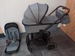 Qute kinderwagen Q-rider zwart frame Grey stof, Kinderen en Baby's, Kinderwagens en Combinaties, Zo goed als nieuw, Verstelbare duwstang