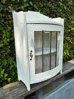 Antiek vitrinekastje glas in lood, Ophalen, Minder dan 50 cm, Glas, Minder dan 100 cm