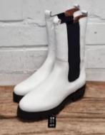 DWARS - Leren biker chelsea boots maat 42 - Nieuw €129 DWRS, Kleding | Dames, Schoenen, DWRS, Wit, Lage of Enkellaarzen, Nieuw