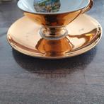 Vintage Gouden Kop en Schotel met Clervaux Afbeelding, Gebruikt, Ophalen of Verzenden, Overige stijlen, Kop(pen) en/of Schotel(s)
