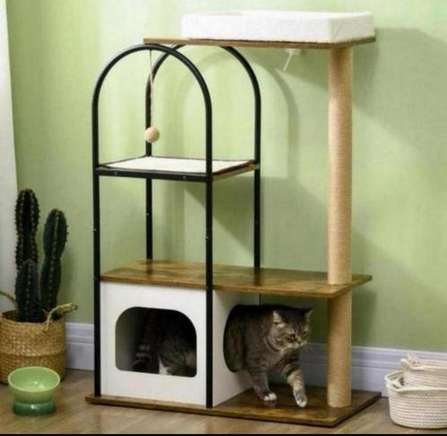 Krabpaal, 4 Niveaus, Kattenhuis, Speelbal nieuw in doos, Dieren en Toebehoren, Krabmeubelen, Nieuw, Krabpaal, Ophalen of Verzenden