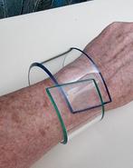 Vintage, 80-er jaren transparante armband met kleureffecten, Ophalen of Verzenden