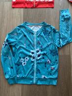 Vrolijk blauw gebloemd dun zomer jasje/blouse maat s/m, Ophalen of Verzenden, Jasje, Maat 36 (S), Gedragen