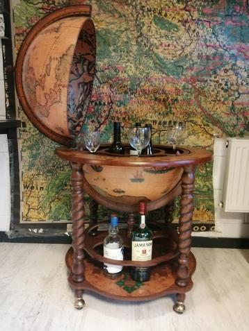 XXL OUDE ITALIAANSE ZOFFOLI GLOBEBAR BAR GLOBE 95X70 CM!!  beschikbaar voor biedingen