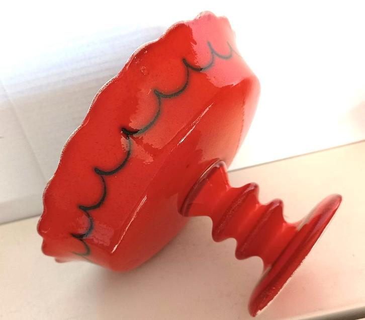 Flora Holland - chique Oranje keramiek schaal  op voet, Antiek en Kunst, Antiek | Keramiek en Aardewerk, Ophalen of Verzenden