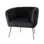 Fauteuil Amy Velours Zwart, Ophalen, Eenpersoons, Minder dan 75 cm, Zo goed als nieuw