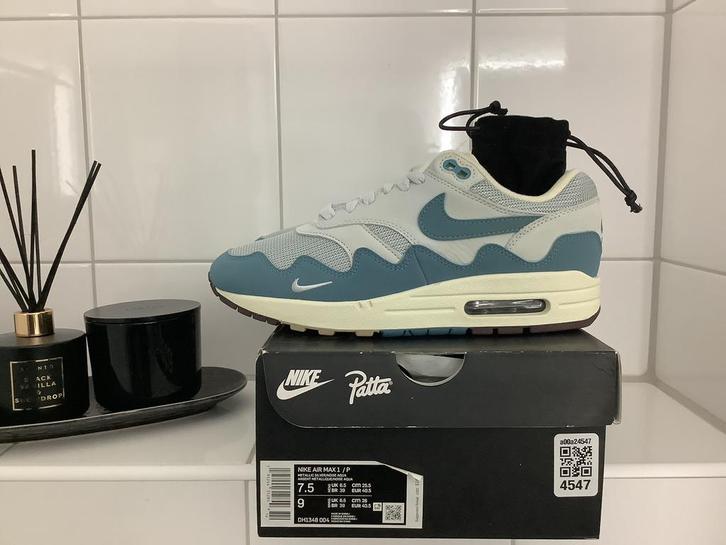 Patta Nike Air Max 1 “ Noise Aqua “ maat 40,5 ‼️, Kleding | Heren, Schoenen, Nieuw, Sneakers of Gympen, Overige kleuren, Verzenden