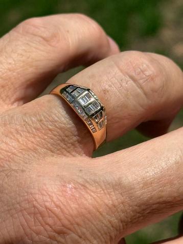 18K gouden ring 32 natuurlijke diamanten 1.60ct certificaat! beschikbaar voor biedingen