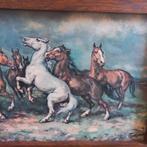 Reproductie op hout van Faust: Paarden in de storm, Ophalen of Verzenden