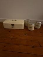 Antieke broodtrommel met bewaar bus emaille, Antiek en Kunst, Antiek | Emaille, Ophalen of Verzenden