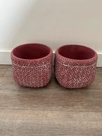 2 bloem panten potten paars roze, Rond, Ophalen of Verzenden, Zo goed als nieuw, Minder dan 25 cm