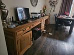 Dubbel burea teakhout met de hand gemaakt, Ophalen, Zo goed als nieuw, Bureau