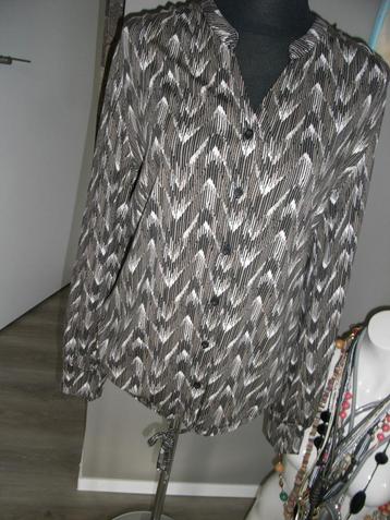 ZOSO blouse/shirt bruin/taupe/creme mt M/38-40, ALS NIEUW! beschikbaar voor biedingen