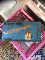 Blikken bordje hier melkt westfalia, Verzamelen, Merken en Reclamevoorwerpen, Ophalen of Verzenden, Gebruikt, Reclamebord