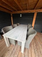 Mooie 6 persoons wicker tuinset - inclusief tafel, Tuin en Terras, Ophalen, Gebruikt, Eettafel, 6 zitplaatsen