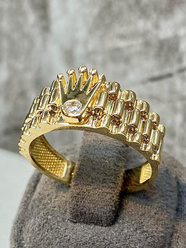 Gouden Rolex Ring 14k Kroon, Sieraden, Tassen en Uiterlijk, Ringen, Nieuw, Heer, 20 of groter, Goud, Goud, Met edelsteen, Ophalen of Verzenden