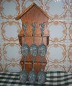 aanbieding 1 retro vintage lepelrek hout 50 cm met lepels, Ophalen, Gebruikt