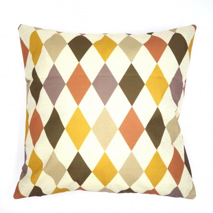 Kussenhoes Vic Ruit linnenlook 44 x 44 cm, Huis en Inrichting, Woonaccessoires | Kussens, Nieuw, Overige kleuren, Vierkant, Verzenden