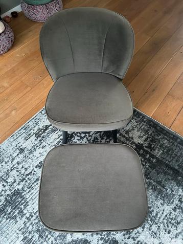 Woood velvet groene fauteuil Sara incl poef hocker beschikbaar voor biedingen