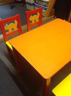 Tafel met 4 stoeltjes Ikea Kritter rood oranje, Ophalen, Gebruikt, Tafel(s) en Stoel(en)