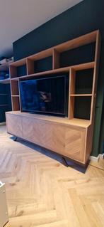 Massief Eiken TV Meubel, Huis en Inrichting, Kasten | Televisiemeubels, Ophalen, Eikenhout, Zo goed als nieuw, 200 cm of meer