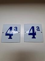 2 x emaille huisnummer 4a, Ophalen of Verzenden