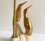 Franse Hollywood Regency Gouden Le Dauphin lamp met Pinguïns, Minder dan 50 cm, Overige materialen, Ophalen of Verzenden, Zo goed als nieuw