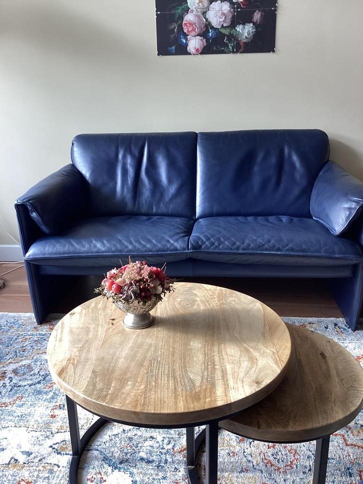 Leren 2-zitsbankje Leolux, Huis en Inrichting, Banken | Complete zithoeken, Gebruikt, Leer, Ophalen