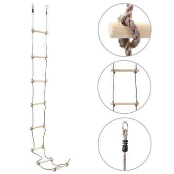 Touwladder vluchtladder ladder 290 cm hout GRATIS VERZENDEN!