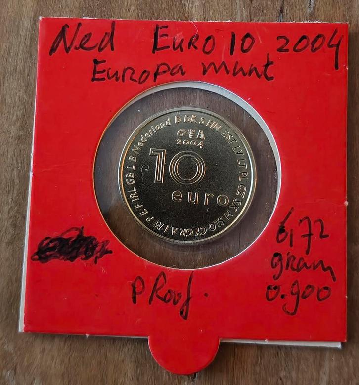 Gouden 10 Euro munt 2004 - Beatrix, Postzegels en Munten, Munten | Europa | Euromunten, Losse munt, 10 euro, Goud, Ophalen of Verzenden