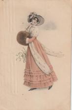 Romantisch schaatsen 1912/fraaie hoed/mof/kleding, Verzenden, Voor 1920, Gelopen, Overige thema's