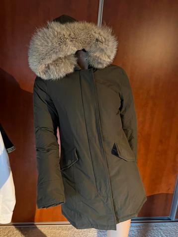 WOOLRICH parka capuchon met bont  S origineel ZGAN 